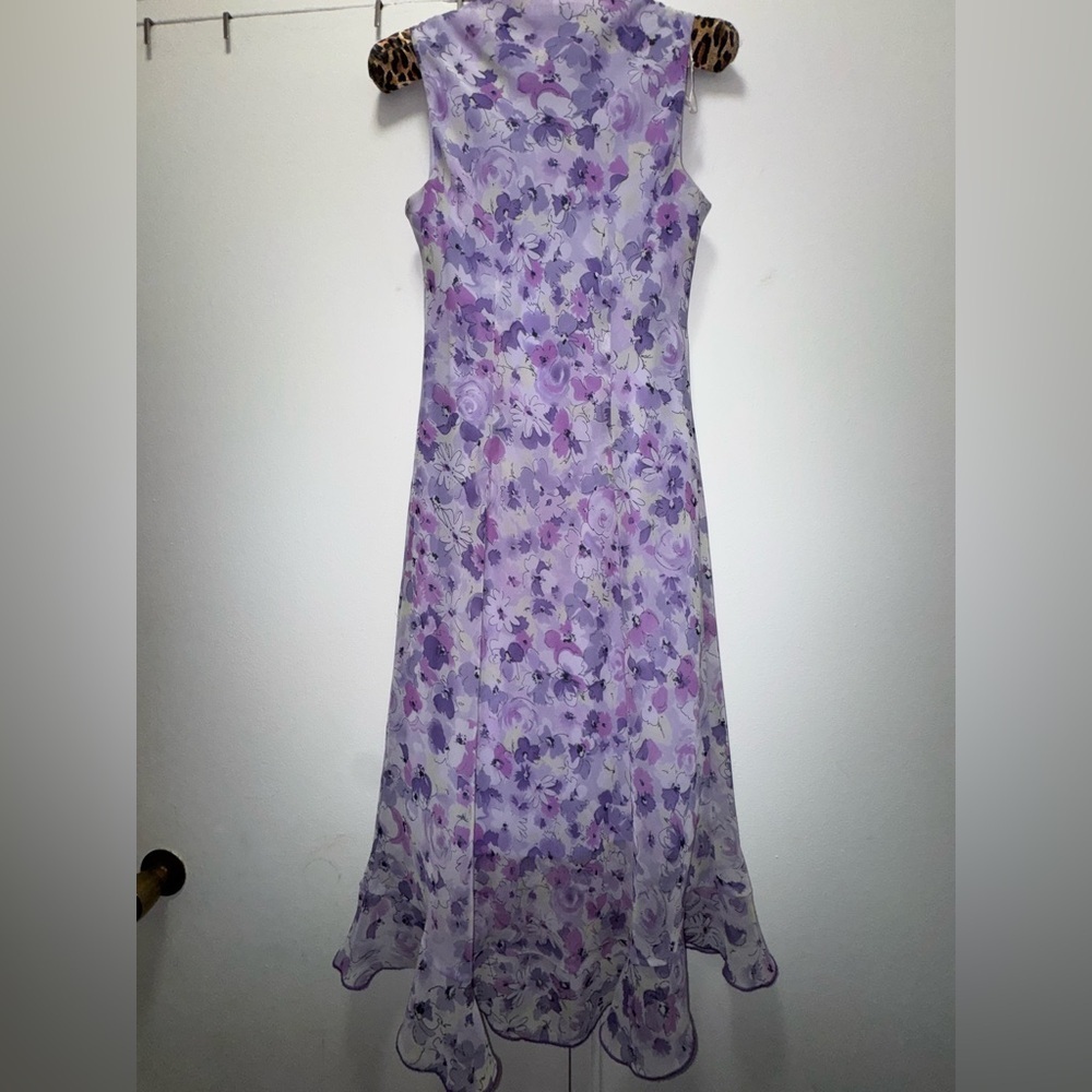 Vintage Dress Barn Y2K floral flutter fairy dress size 4 purple - Picture 5 of 5